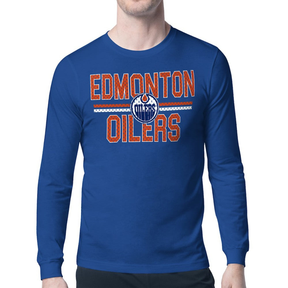 Edmonton Oilers Starter Mesh Look Team Name Long Sleeve T-Shirt - Royal | NHL Clearance