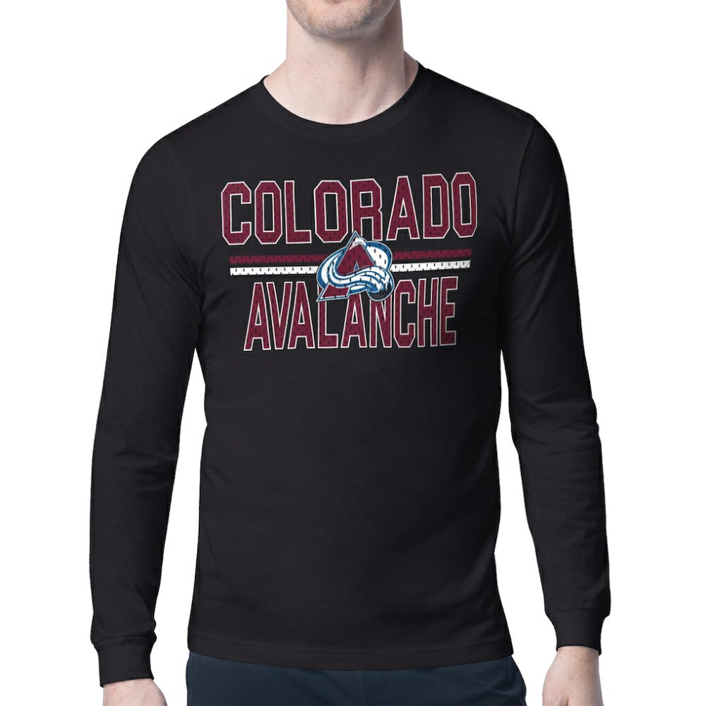 Colorado Avalanche Starter Mesh Look Team Name Long Sleeve T-Shirt - Black | NHL online