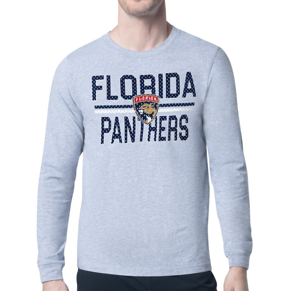 Florida Panthers Starter Mesh Look Team Name Logo Long Sleeve T-Shirt - Heather Gray | NHL on sale