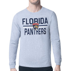 Florida Panthers Starter Mesh Look Team Name Logo Long Sleeve T-Shirt - Heather Gray | NHL on sale