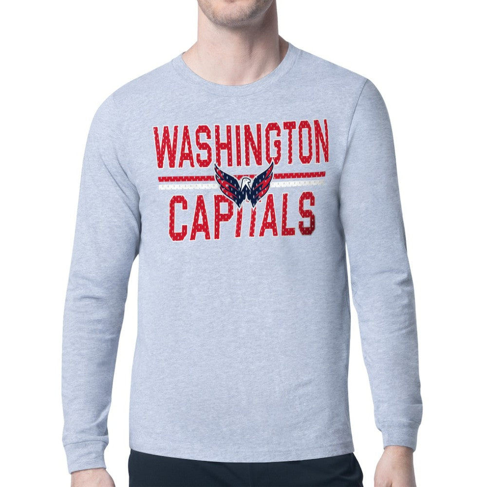 Washington Capitals Starter Mesh Look Team Name Logo Long Sleeve T-Shirt - Heather Gray | NHL online