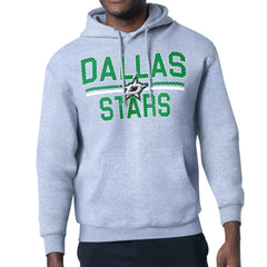 Dallas Stars Starter Mesh Look Team Name Logo Tri-Blend Pullover Hoodie - Heather Gray | NHL on sale