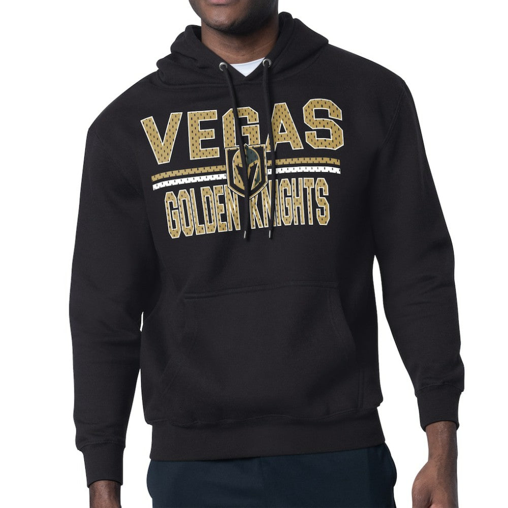 Vegas Golden Knights Starter Mesh Look Team Name Logo Tri-Blend Pullover Hoodie - Black | NHL online