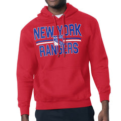 New York Rangers Starter Mesh Look Team Name Logo Tri-Blend Pullover Hoodie - Red | NHL online