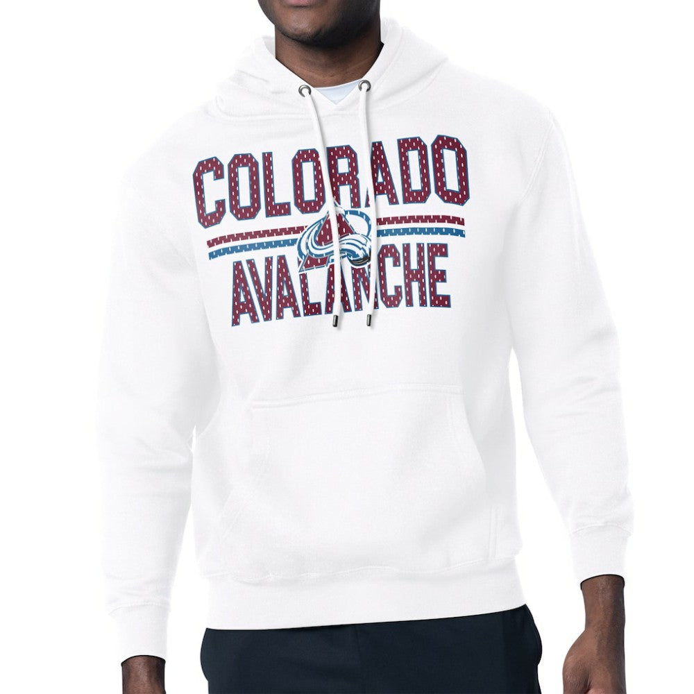 Colorado Avalanche Starter Mesh Look Team Name Logo Tri-Blend Pullover Hoodie - White | NHL sale
