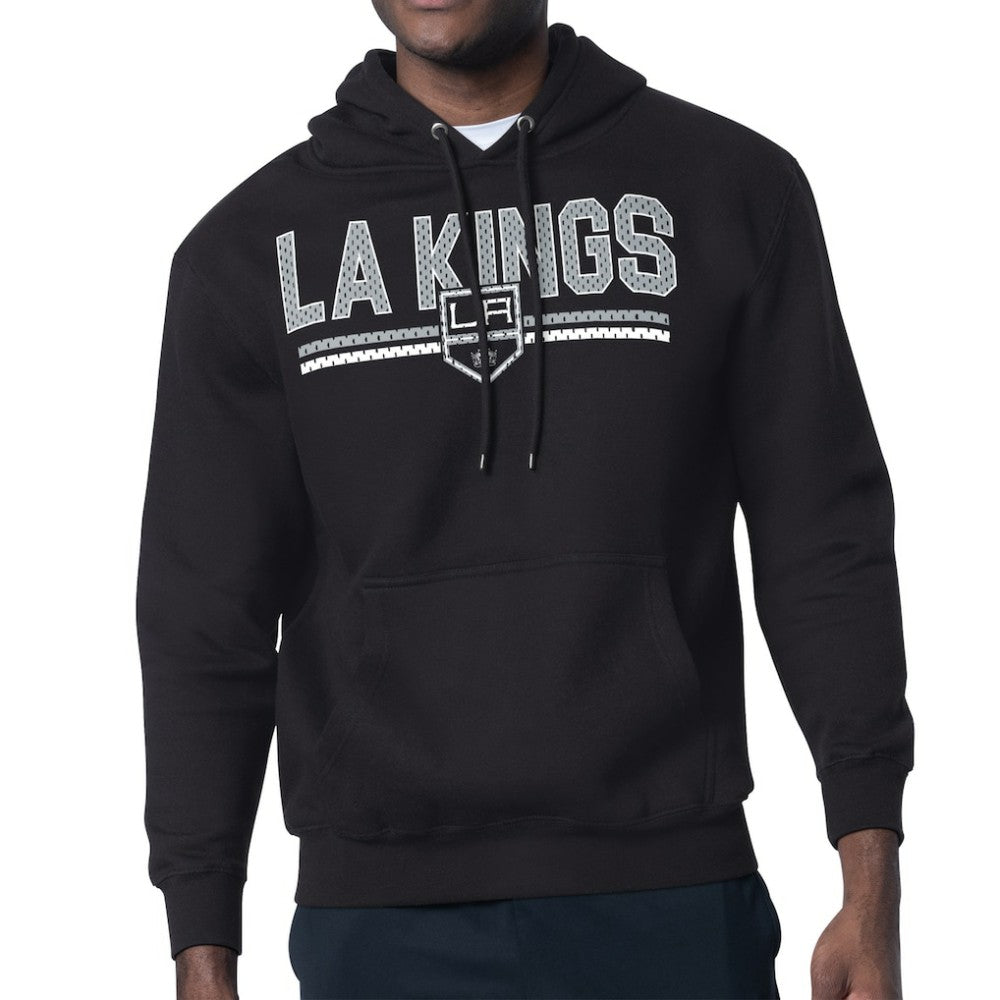 Los Angeles Kings Starter Mesh Look Team Name Logo Tri-Blend Pullover Hoodie - Black | NHL online