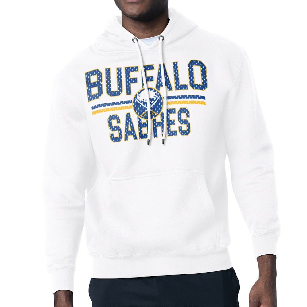 Buffalo Sabres Starter Mesh Look Team Name Logo Tri-Blend Pullover Hoodie - White | NHL online