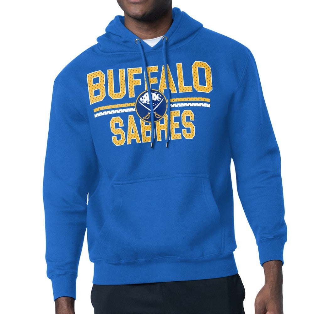 Buffalo Sabres Starter Mesh Look Team Name Logo Tri-Blend Pullover Hoodie - Royal | NHL discount