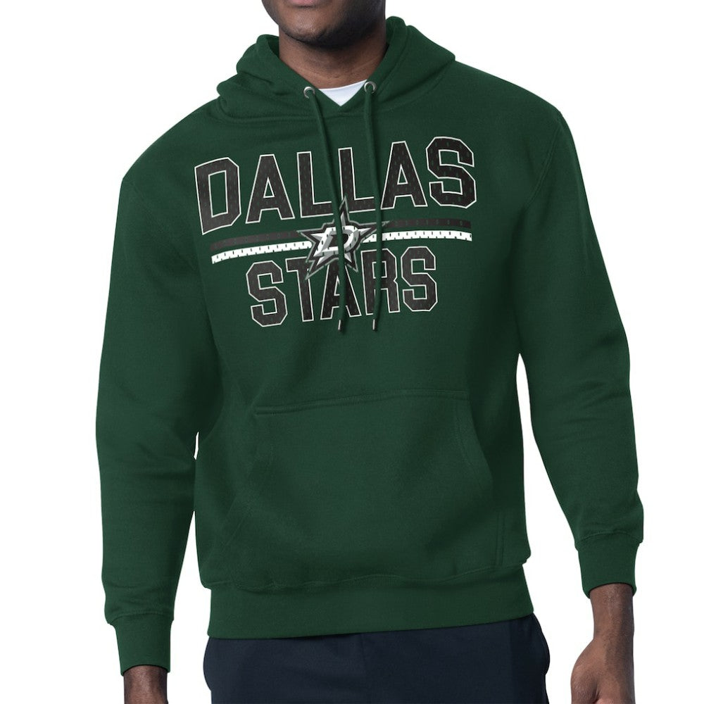 Dallas Stars Starter Mesh Look Team Name Logo Tri-Blend Pullover Hoodie - Green | NHL Lifestyle