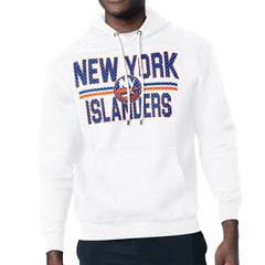 New York Islanders Starter Mesh Look Team Name Logo Tri-Blend Pullover Hoodie - White | NHL near me