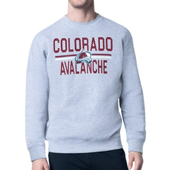 Colorado Avalanche Starter Mesh Look Team Name Logo Pullover Sweatshirt - Heather Gray | NHL discount