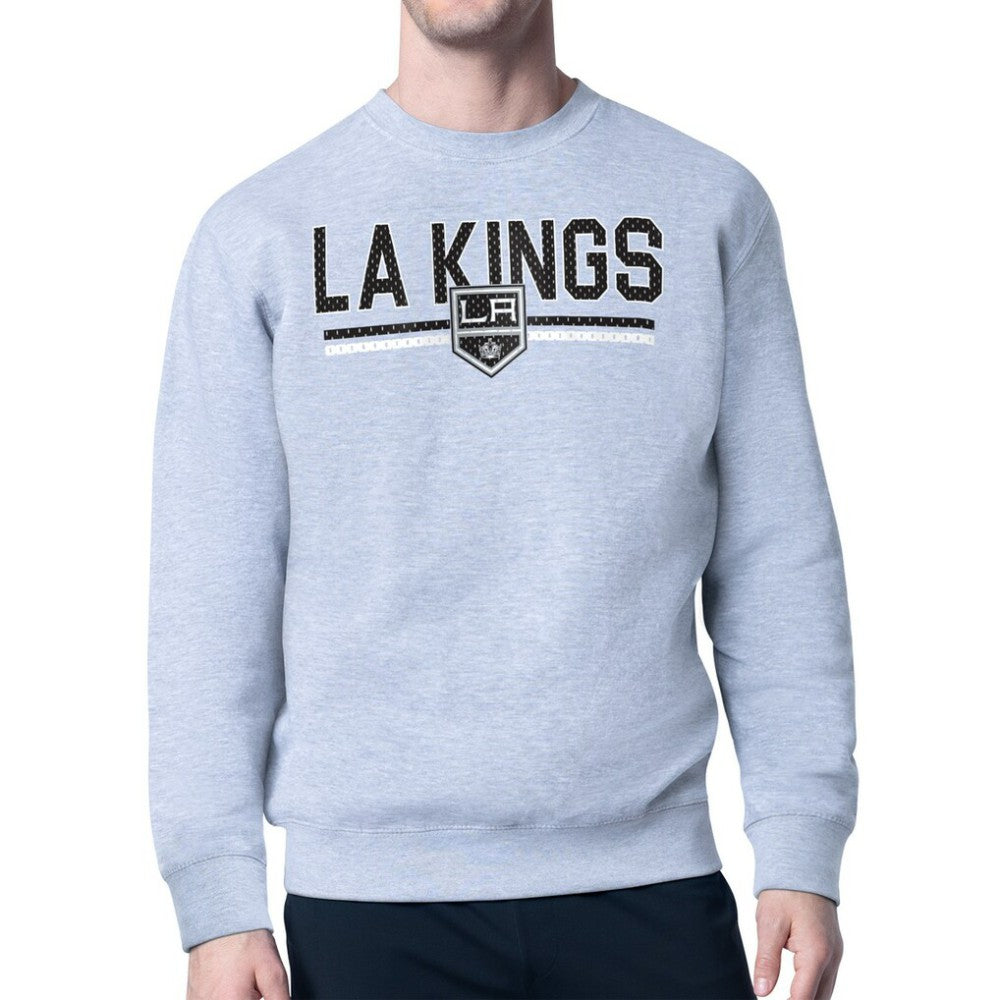 Los Angeles Kings Starter Mesh Look Team Name Logo Pullover Sweatshirt - Heather Gray | NHL on sale