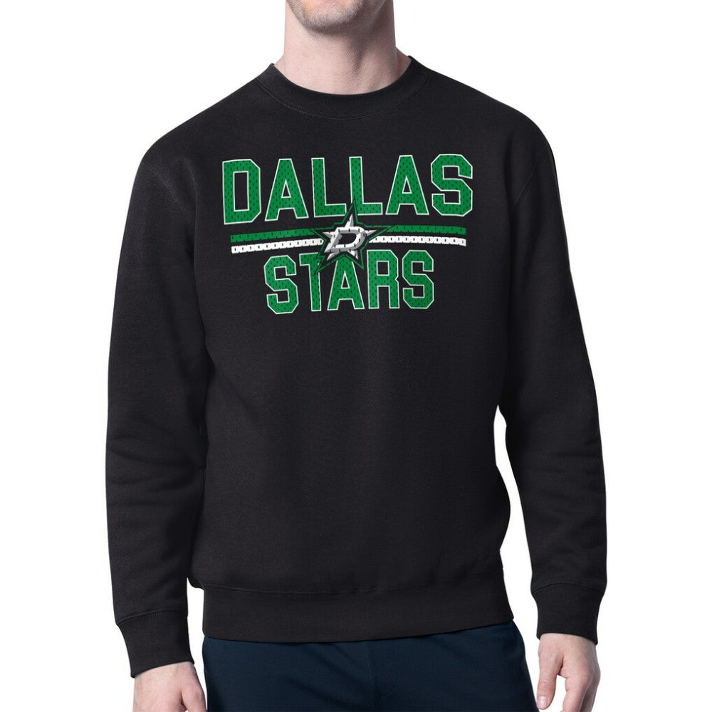 Dallas Stars Starter Mesh Look Team Name Logo Pullover Sweatshirt - Black | NHL on sale