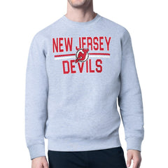 New Jersey Devils Starter Mesh Look Team Name Logo Pullover Sweatshirt - Heather Gray | NHL sale