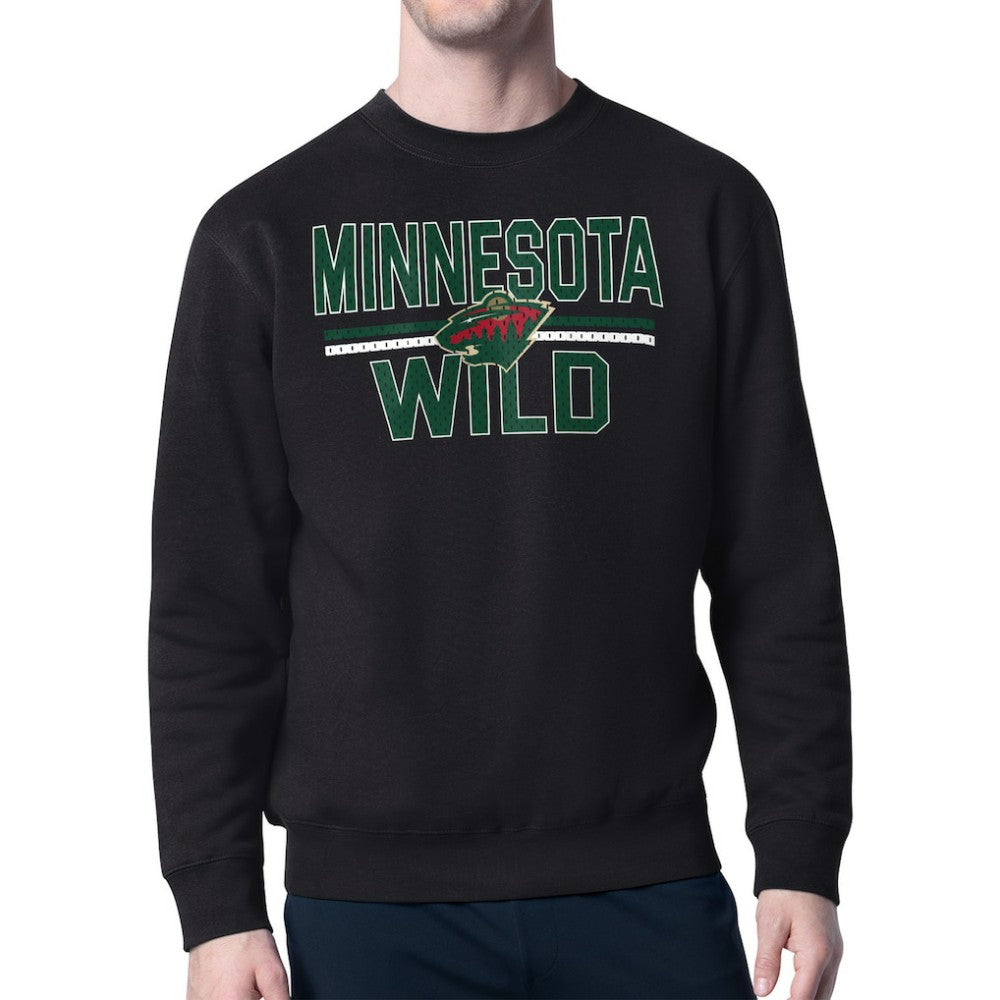 Minnesota Wild Starter Mesh Look Team Name Logo Pullover Sweatshirt - Black | NHL online