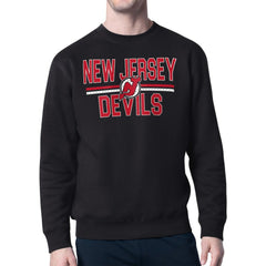 New Jersey Devils Starter Mesh Look Team Name Logo Pullover Sweatshirt - Black | NHL on sale