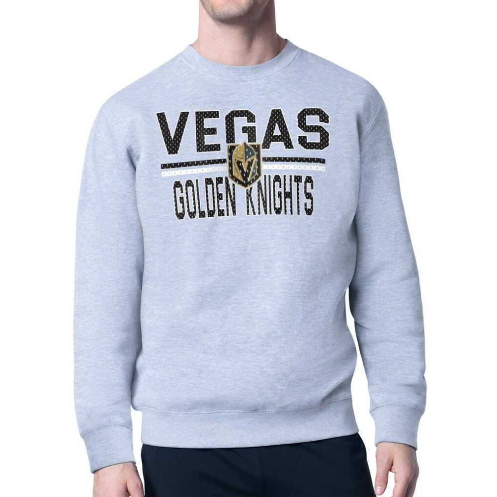 Vegas Golden Knights Starter Mesh Look Team Name Logo Pullover Sweatshirt - Heather Gray | NHL discount