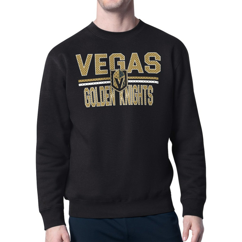 Vegas Golden Knights Starter Mesh Look Team Name Logo Pullover Sweatshirt - Black | NHL near me