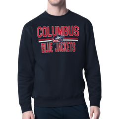 Columbus Blue Jackets Starter Mesh Look Team Name Logo Pullover Sweatshirt - Navy | NHL near me