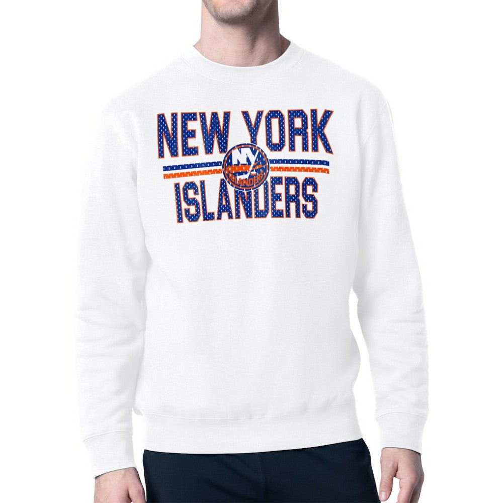 New York Islanders Starter Mesh Look Team Name Logo Pullover Sweatshirt - White | NHL discount