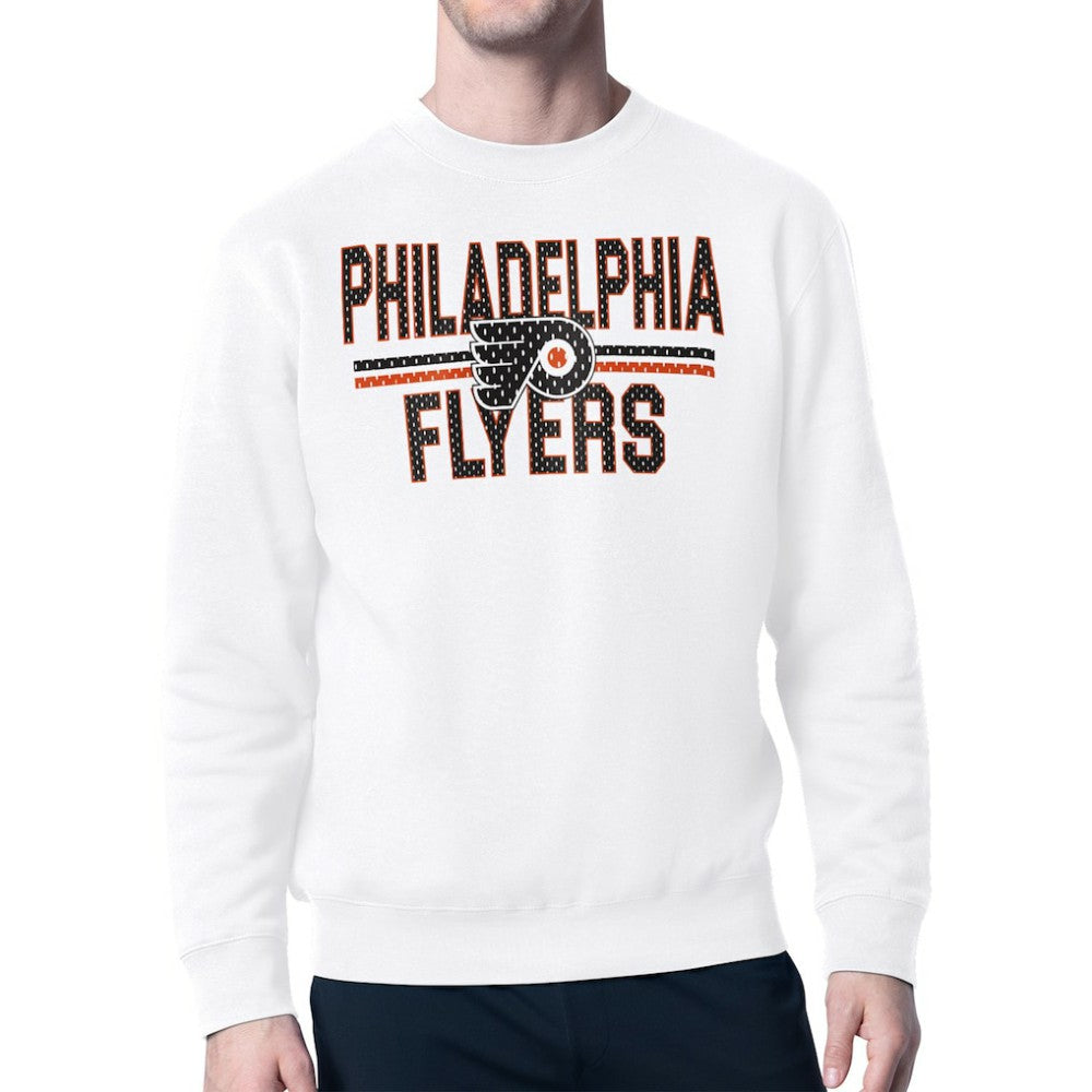 Philadelphia Flyers Starter Mesh Look Team Name Logo Pullover Sweatshirt - White | NHL online