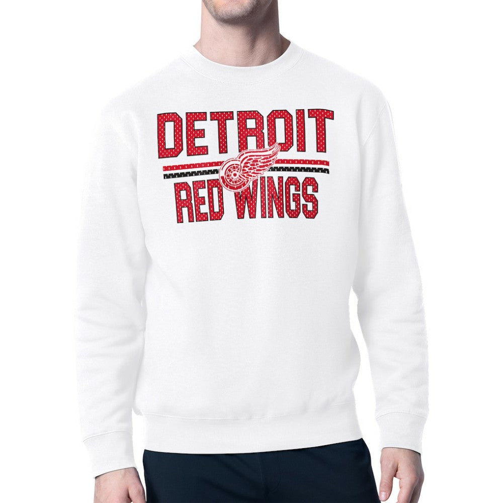Detroit Red Wings Starter Mesh Look Team Name Logo Pullover Sweatshirt - White | NHL on sale