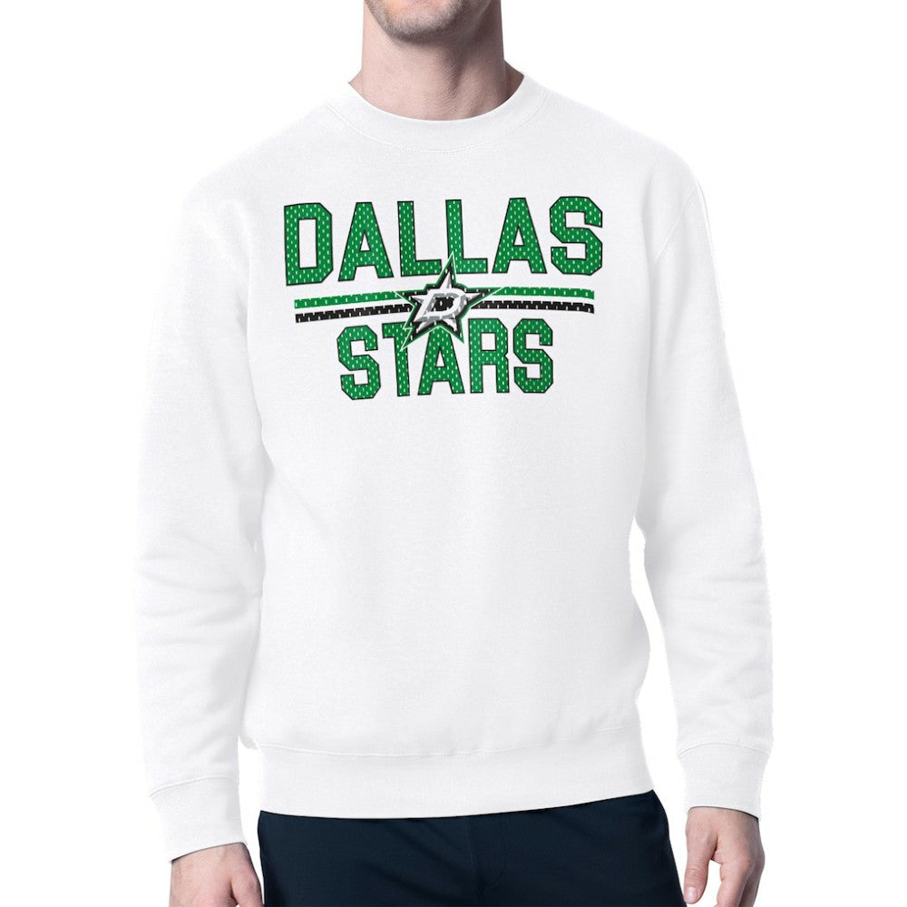 Dallas Stars Starter Mesh Look Team Name Logo Pullover Sweatshirt - White | NHL sale