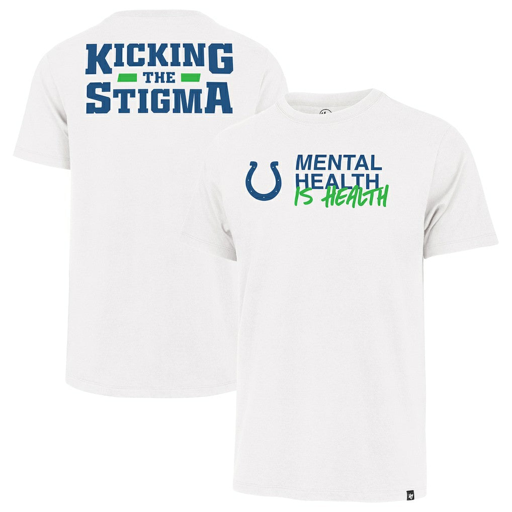 Indianapolis Colts '47 Unisex Mental Health is Health Kicking the Stigma Franklin T-Shirt - White - 47 brand