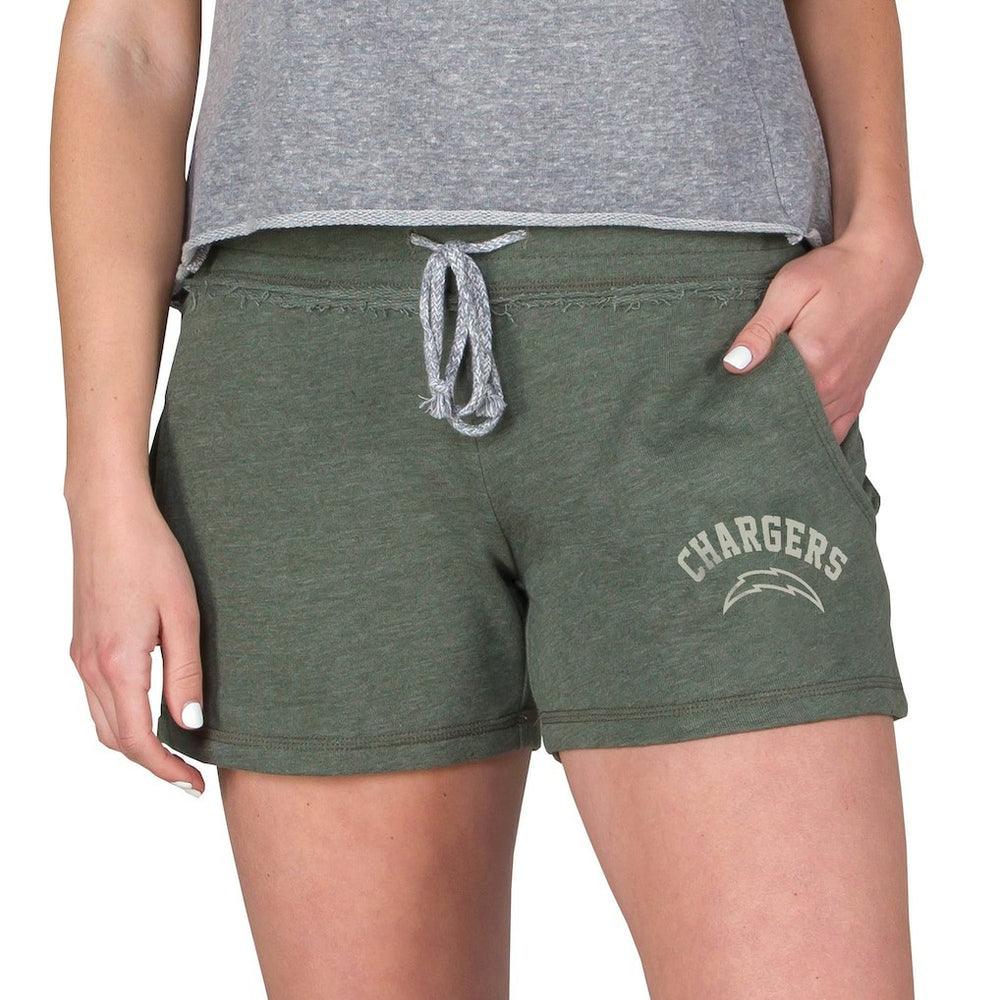 Los Angeles Chargers Concepts Sport Women's Mainstream French Terry Tri-Blend Shorts - Green - NFL