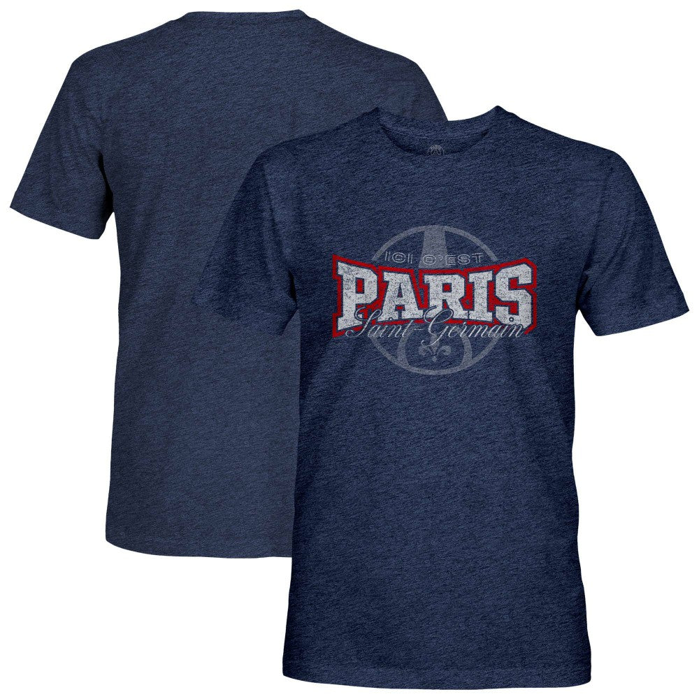 Paris Saint-Germain 1863FC Athletic Wordmark Vintage Tri-Blend T-Shirt Navy
