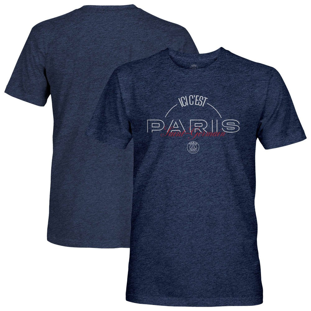 Paris Saint-Germain 1863FC Slogan Vintage Tri-Blend T-Shirt Navy