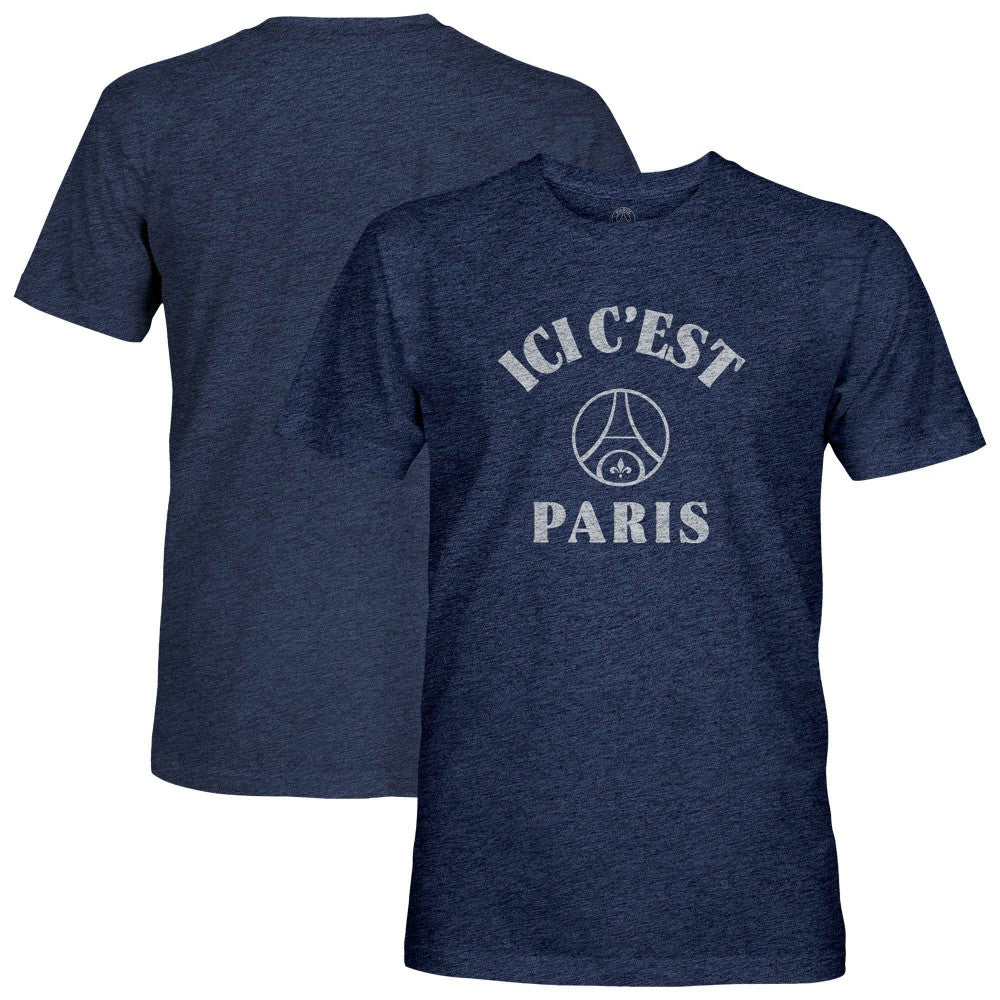 Paris Saint-Germain 1863FC Team Arch Vintage Tri-Blend T-Shirt Navy
