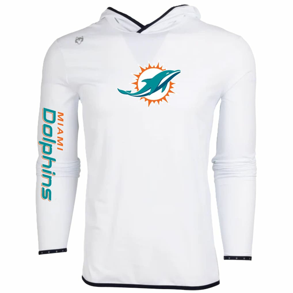 Miami Dolphins Greyson Clothiers Colorado Long Sleeve Hoodie T-Shirt - White - NFL