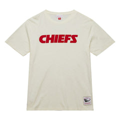 Kansas City Chiefs Vintage Logo Heritage Slub T-Shirt - Cream - Mitchell & Ness