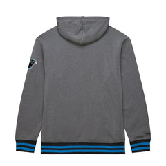 Carolina Panthers Vintage Logo Snow Washed Fleece Pullover Hoodie - Heather Gray - Mitchell & Ness