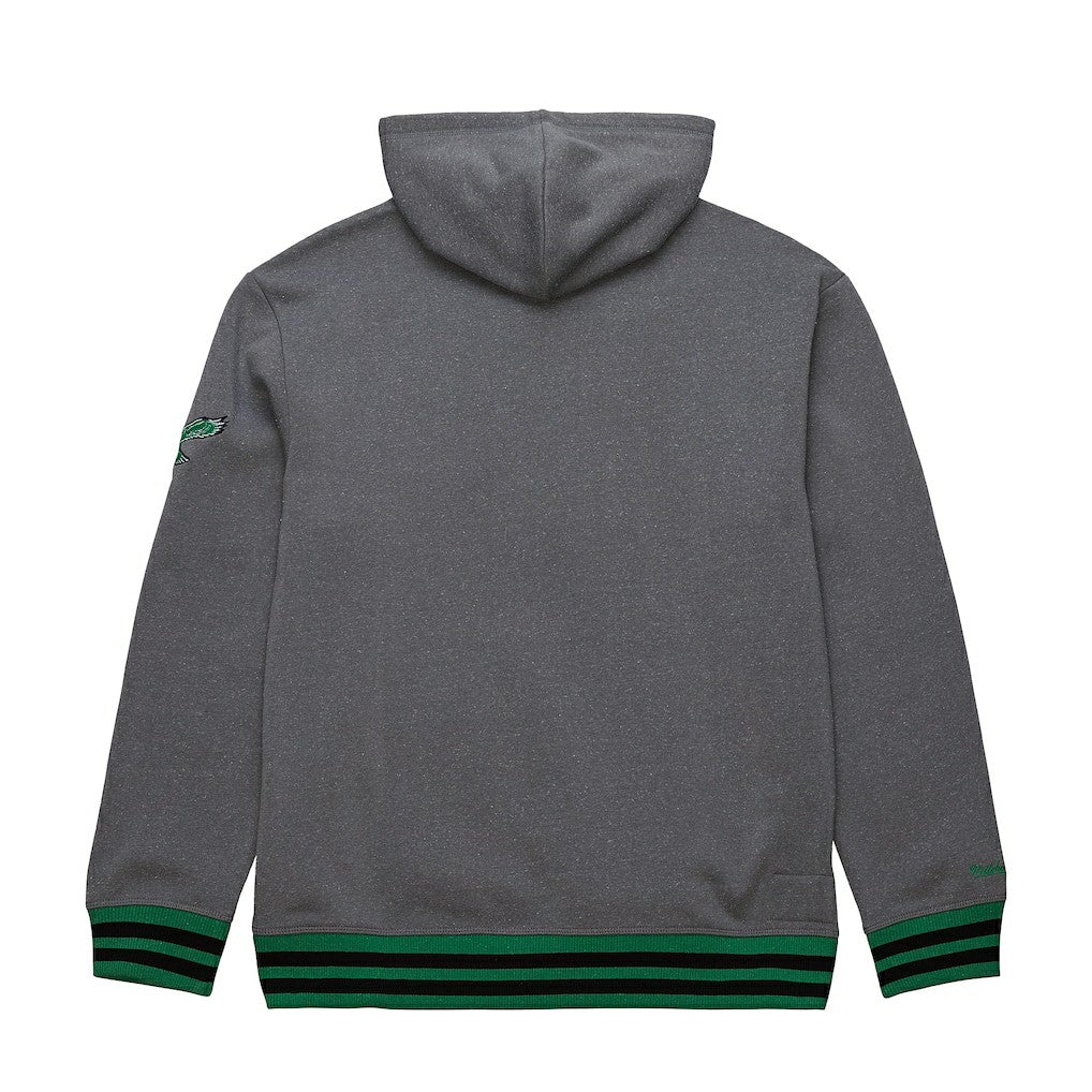 Philadelphia Eagles Vintage Logo Snow Washed Fleece Pullover Hoodie - Heather Gray - Mitchell & Ness