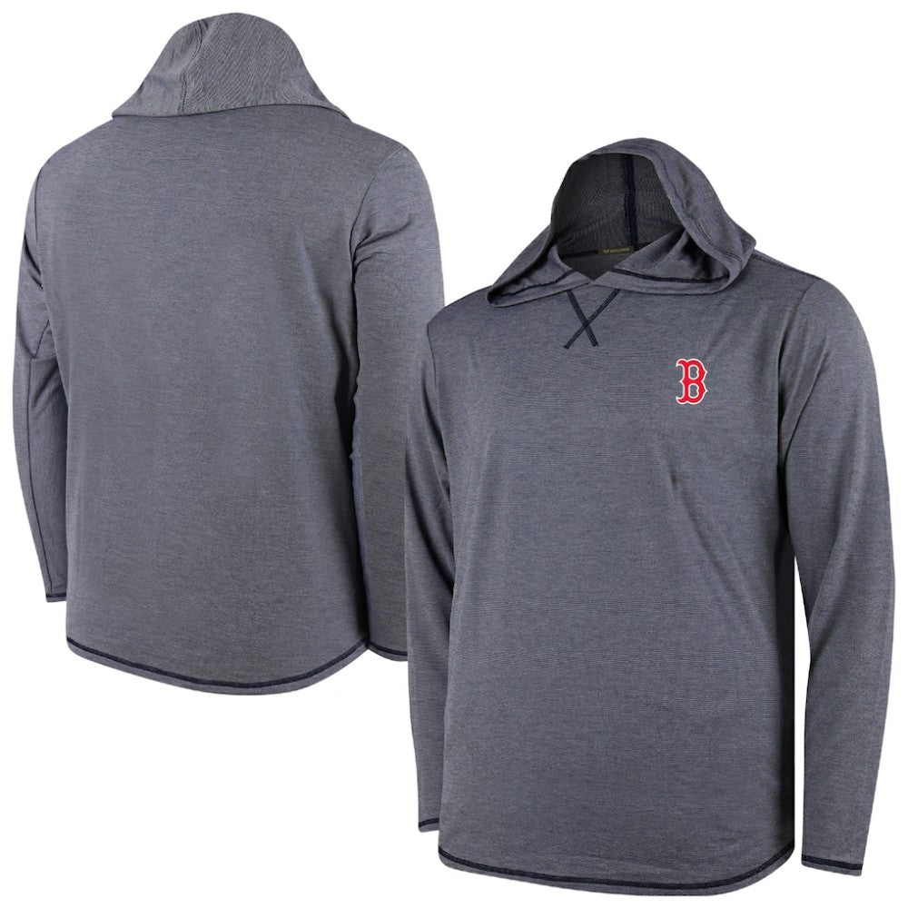 Boston Red Sox Butter Stripe Tri-Blend Long Sleeve Hoodie T-Shirt - Navy Online