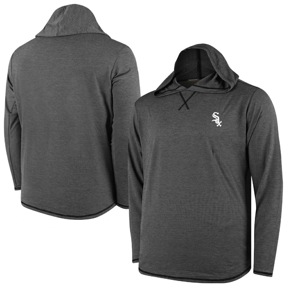 Chicago White Sox Butter Stripe Tri-Blend Long Sleeve Hoodie T-Shirt - Black for sale
