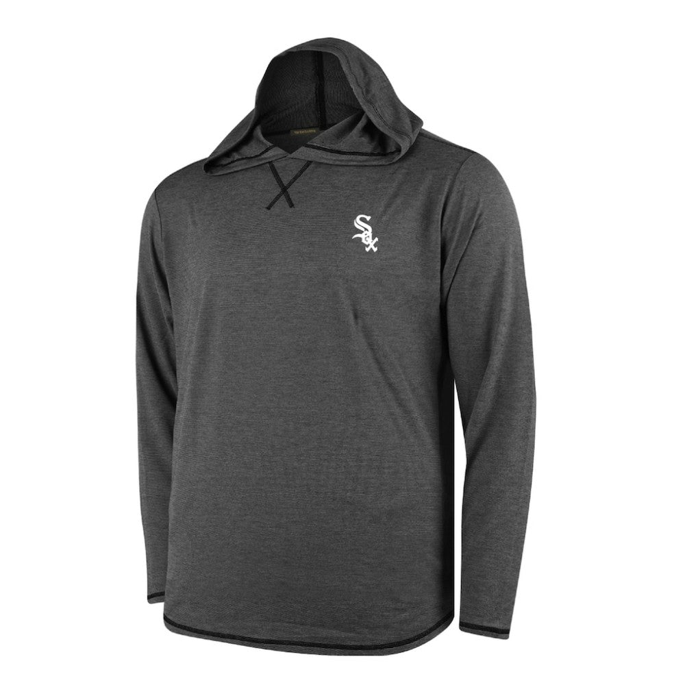 Chicago White Sox Butter Stripe Tri-Blend Long Sleeve Hoodie T-Shirt - Black for sale