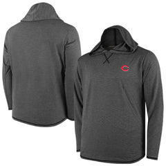 Cincinnati Reds Butter Stripe Tri-Blend Long Sleeve Hoodie T-Shirt - Black Outlet