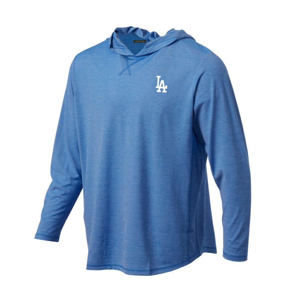 Los Angeles Dodgers Butter Stripe Tri-Blend Long Sleeve Hoodie T-Shirt - Royal Online