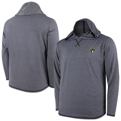 Milwaukee Brewers Butter Stripe Tri-Blend Long Sleeve Hoodie T-Shirt - Navy Sale