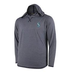 Seattle Mariners Butter Stripe Tri-Blend Long Sleeve Hoodie T-Shirt - Navy Discount