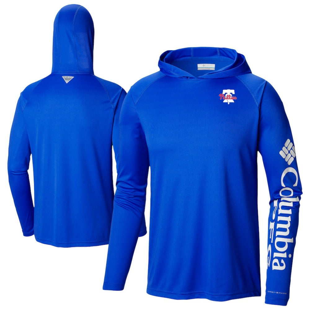 Philadelphia Phillies Columbia Omni-Wick Terminal Tackle Raglan Long Sleeve Hoodie T-Shirt Sale