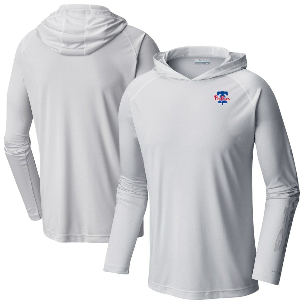 Philadelphia Phillies Columbia Omni-Wick Terminal Tackle Raglan Long Sleeve Hoodie T-Shirt Outlet