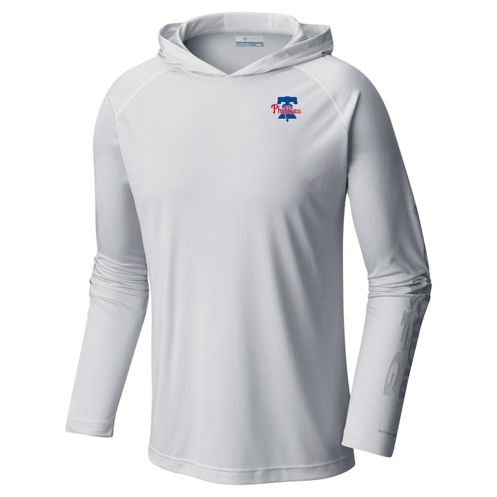 Philadelphia Phillies Columbia Omni-Wick Terminal Tackle Raglan Long Sleeve Hoodie T-Shirt Outlet