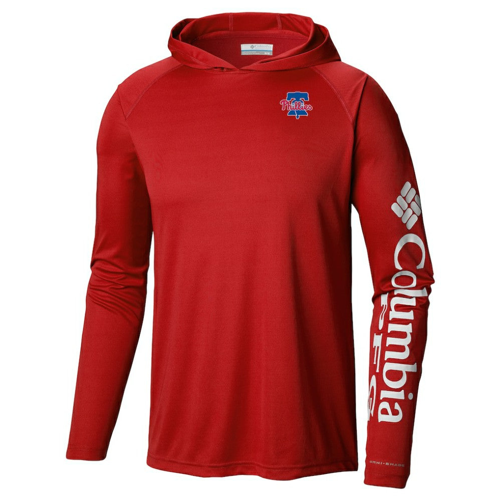 Philadelphia Phillies Columbia Omni-Wick Terminal Tackle Raglan Long Sleeve Hoodie T-Shirt for sale