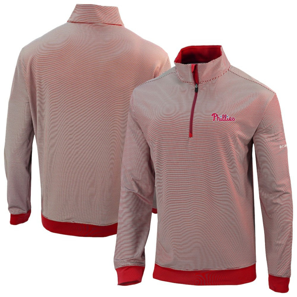 Philadelphia Phillies Columbia Omni-Wick Even Lie Quarter-Zip Pullover Top Outlet