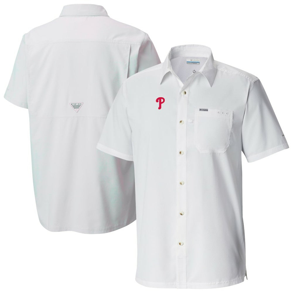 Philadelphia Phillies Columbia Slack Tide Omni-Wick Button-Up Camp Shirt Sale