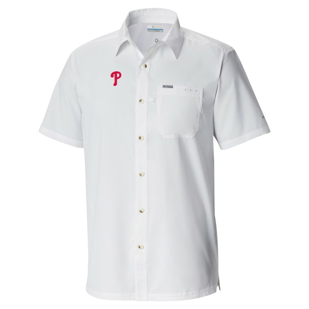 Philadelphia Phillies Columbia Slack Tide Omni-Wick Button-Up Camp Shirt Sale